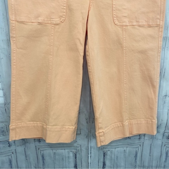 NYDJ Size 8P 8 Petite Melon Orange Crop Capri Denim Jeans Mid Rise 17.5" Inseam - Picture 3 of 11